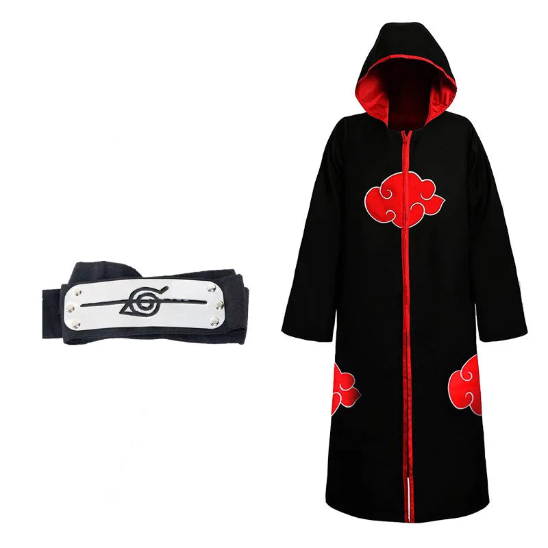 Naruto Akatsuki Itachi Cosplay Cloak & Headband Set
