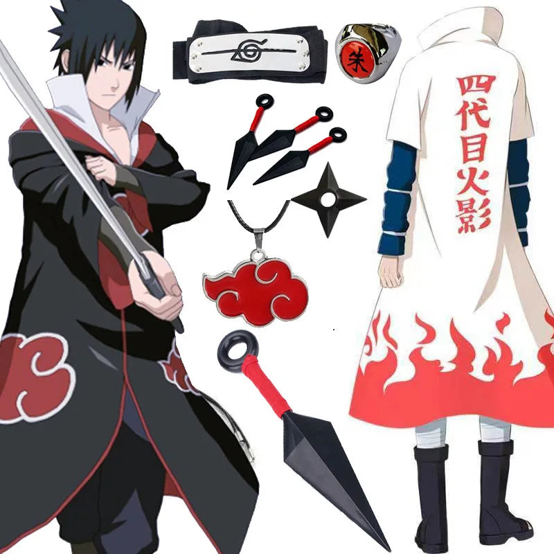 Naruto Akatsuki Itachi Cosplay Cloak & Headband Set
