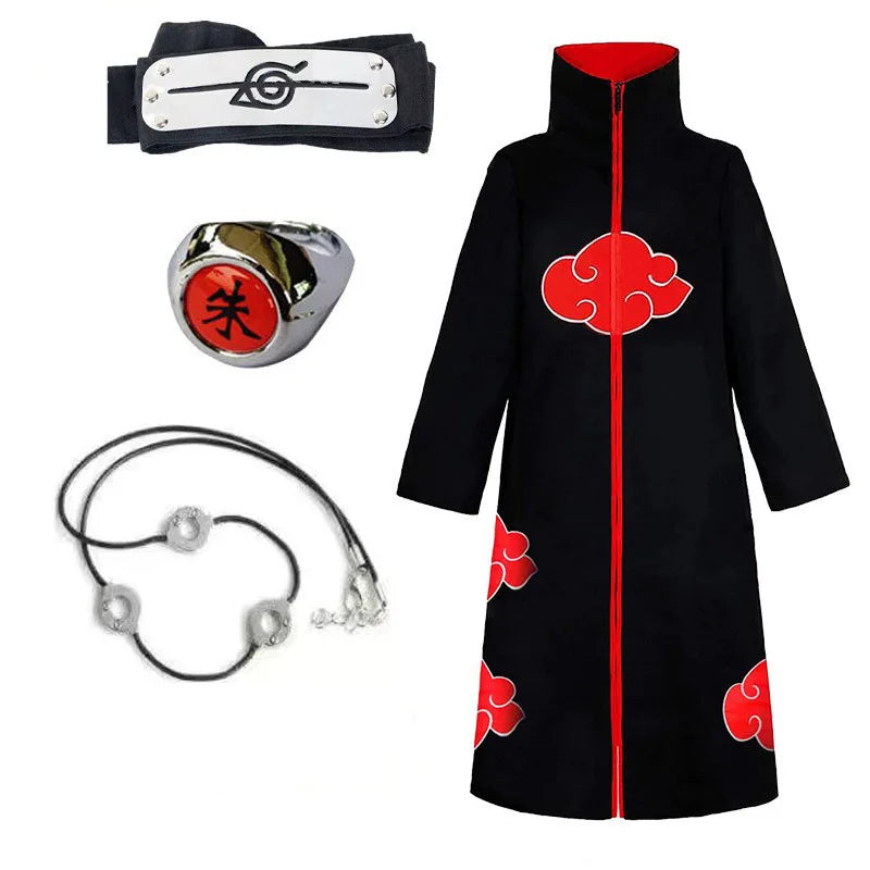 Naruto Akatsuki Itachi Cosplay Cloak & Headband Set