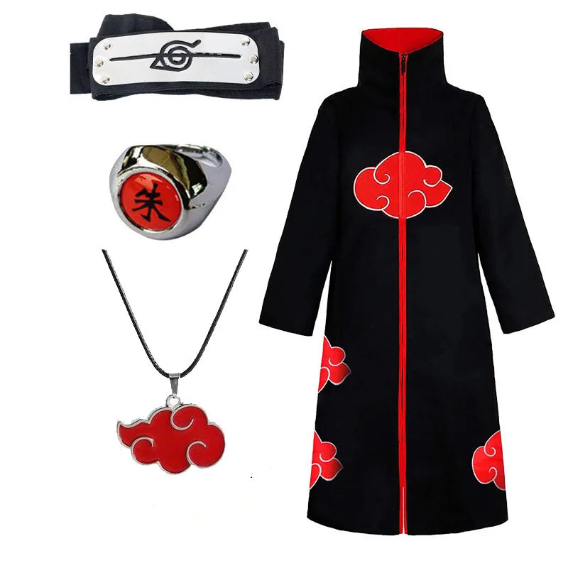 Naruto Akatsuki Itachi Cosplay Cloak & Headband Set