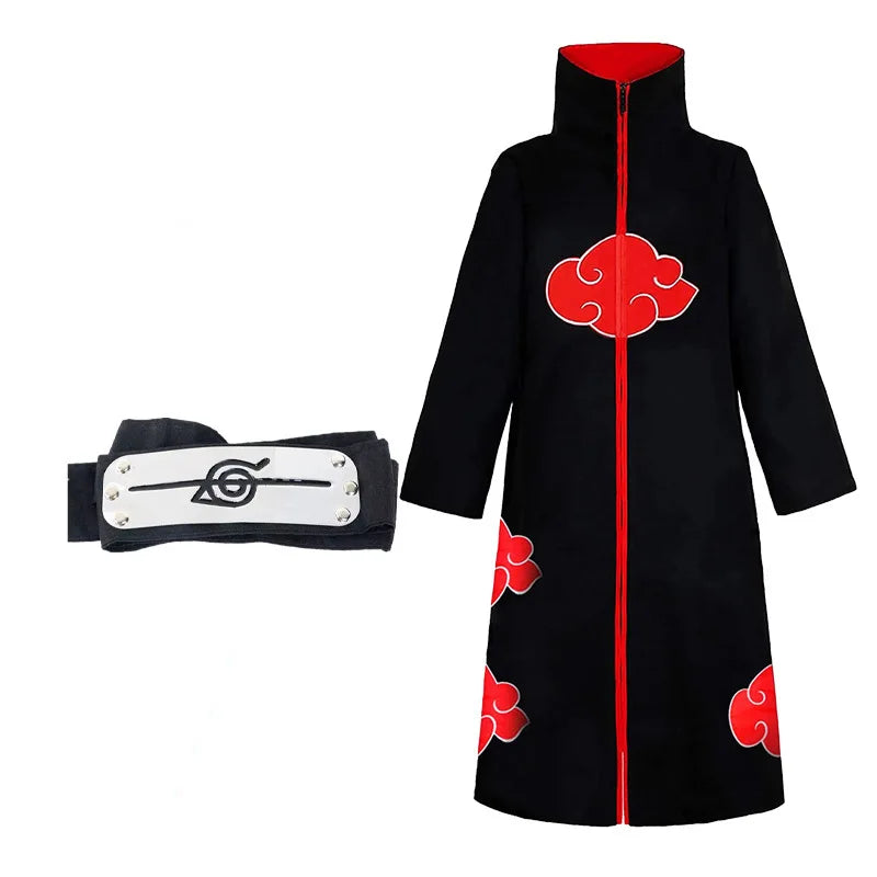 Naruto Akatsuki Itachi Cosplay Cloak & Headband Set