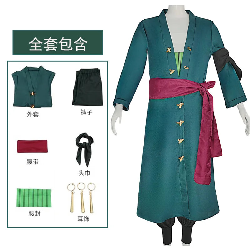 Wano Country Roronoa Of Zoro Cosplay Kimono