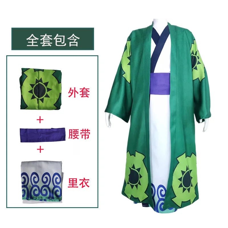 Wano Country Roronoa Of Zoro Cosplay Kimono